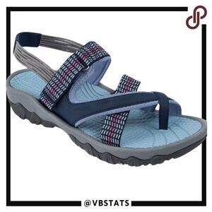 Baretraps Twila Crisscross Rebound Technology Sandals Blue/Gray/Pink Size 8.5